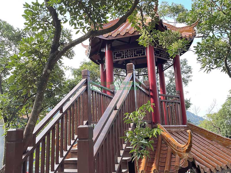 觀音山森林公園雙層古建涼亭